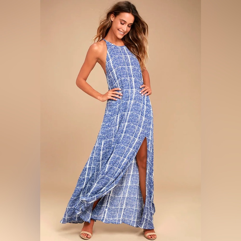 Lulus Tavik Farleigh Blue Print Maxi Dress - Picture 15 of 15